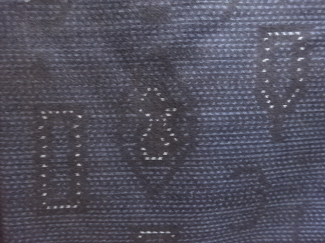 JAPANESE KIMONO / ANTIQUE KIMONO / SILK / DORO OSHIMA TSUMUGI / WOVEN ABSTRACT PATTERN